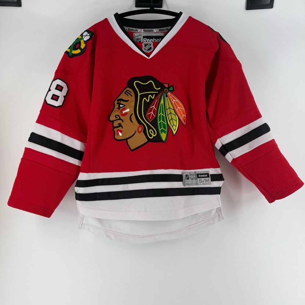 Reebok Chicago Blackhawks Patrick Kane 88 Youth S/M Hockey Jersey Red NHL